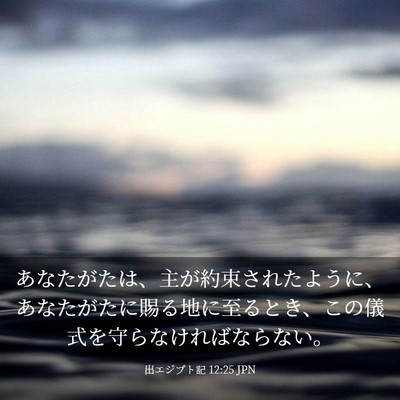 Picture 03 - 出エジプト記 12:25 JPN - あなたがたは、主が約束されたよう - Bible Verse Picture