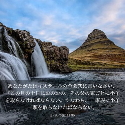Picture 03 - 出エジプト記 12:3 JPN - あなたがたはイスラエルの全会衆に - Bible Verse Picture