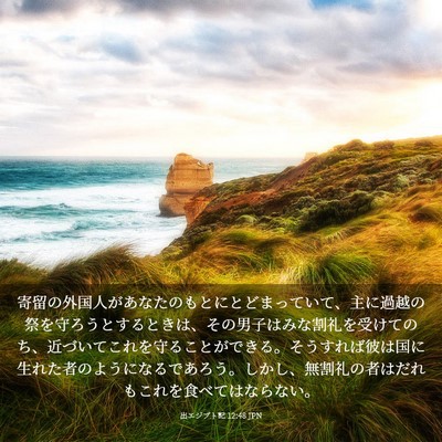 Picture 03 - 出エジプト記 12:48 JPN - 寄留の外国人があなたのもとにとど - Bible Verse Picture