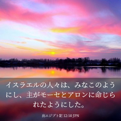 Picture 03 - 出エジプト記 12:50 JPN - イスラエルの人々は、みなこのよう - Bible Verse Picture