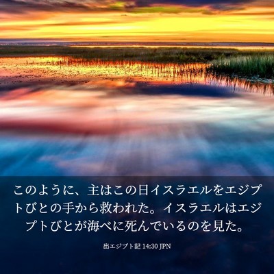 Picture 03 - 出エジプト記 14:30 JPN - このように、主はこの日イスラエル - Bible Verse Picture