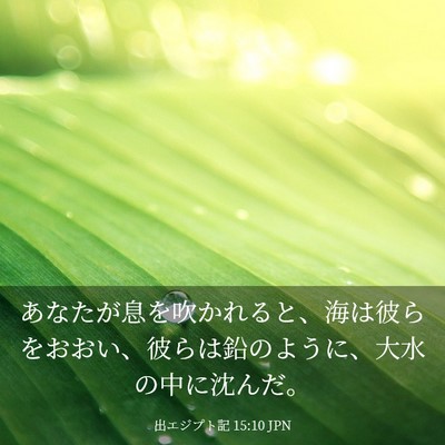 Picture 03 - 出エジプト記 15:10 JPN - あなたが息を吹かれると、海は彼ら - Bible Verse Picture