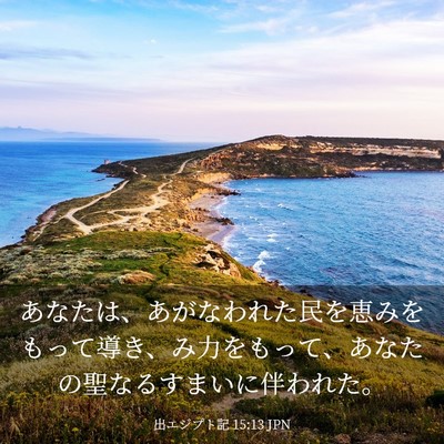Picture 03 - 出エジプト記 15:13 JPN - あなたは、あがなわれた民を恵みを - Bible Verse Picture