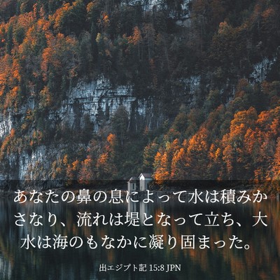 Picture 03 - 出エジプト記 15:8 JPN - あなたの鼻の息によって水は積みか - Bible Verse Picture