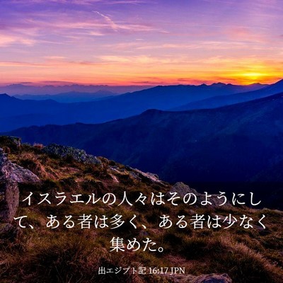 Picture 03 - 出エジプト記 16:17 JPN - イスラエルの人々はそのようにして - Bible Verse Picture