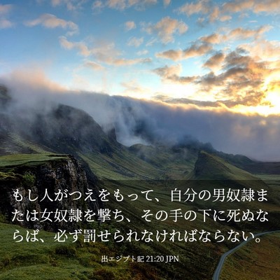Picture 03 - 出エジプト記 21:20 JPN - もし人がつえをもって、自分の男奴 - Bible Verse Picture