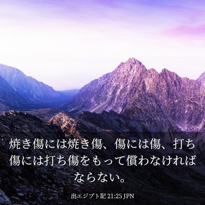 Picture 03 - 出エジプト記 21:25 JPN - 焼き傷には焼き傷、傷には傷、打ち - Bible Verse Picture