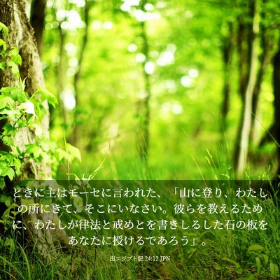 Picture 03 - 出エジプト記 24:12 JPN - ときに主はモーセに言われた、「山 - Bible Verse Picture