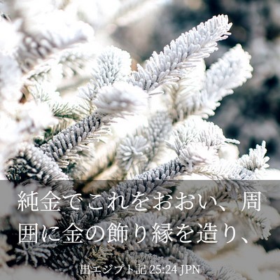 Picture 03 - 出エジプト記 25:24 JPN - 純金でこれをおおい、周囲に金の飾 - Bible Verse Picture