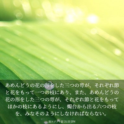 Picture 03 - 出エジプト記 25:33 JPN - あめんどうの花の形をした三つの萼 - Bible Verse Picture