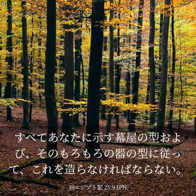Picture 03 - 出エジプト記 25:9 JPN - すべてあなたに示す幕屋の型および - Bible Verse Picture