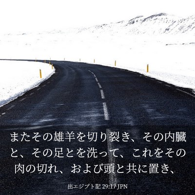 Picture 03 - 出エジプト記 29:17 JPN - またその雄羊を切り裂き、その内臓 - Bible Verse Picture
