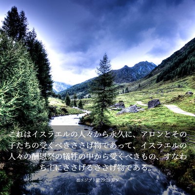 Picture 03 - 出エジプト記 29:28 JPN - これはイスラエルの人々から永久に - Bible Verse Picture