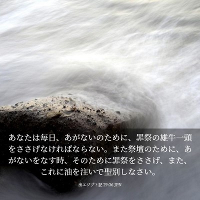 Picture 03 - 出エジプト記 29:36 JPN - あなたは毎日、あがないのために、 - Bible Verse Picture