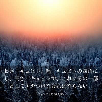 Picture 03 - 出エジプト記 30:2 JPN - 長さ一キュビト、幅一キュビトの四 - Bible Verse Picture
