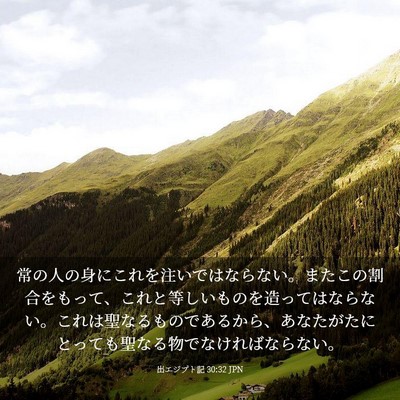 Picture 03 - 出エジプト記 30:32 JPN - 常の人の身にこれを注いではならな - Bible Verse Picture