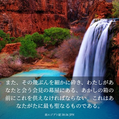 Picture 03 - 出エジプト記 30:36 JPN - また、その幾ぶんを細かに砕き、わ - Bible Verse Picture