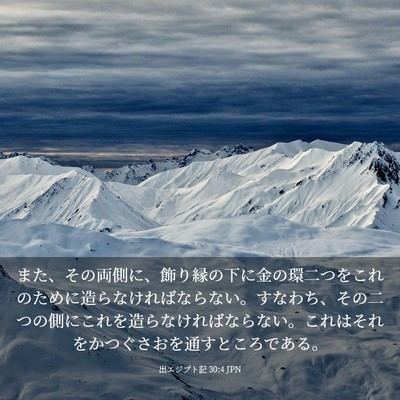 Picture 03 - 出エジプト記 30:4 JPN - また、その両側に、飾り縁の下に金 - Bible Verse Picture