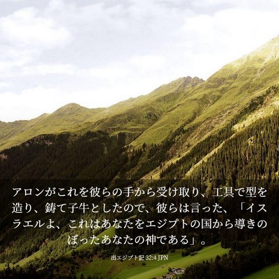 Picture 03 - 出エジプト記 32:4 JPN - アロンがこれを彼らの手から受け取 - Bible Verse Picture