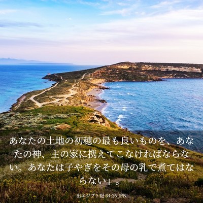 Picture 03 - 出エジプト記 34:26 JPN - あなたの土地の初穂の最も良いもの - Bible Verse Picture