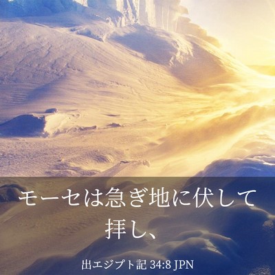 Picture 03 - 出エジプト記 34:8 JPN - モーセは急ぎ地に伏して拝し、 - Bible Verse Picture