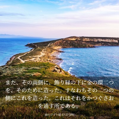 Picture 03 - 出エジプト記 37:27 JPN - また、その両側に、飾り縁の下に金 - Bible Verse Picture
