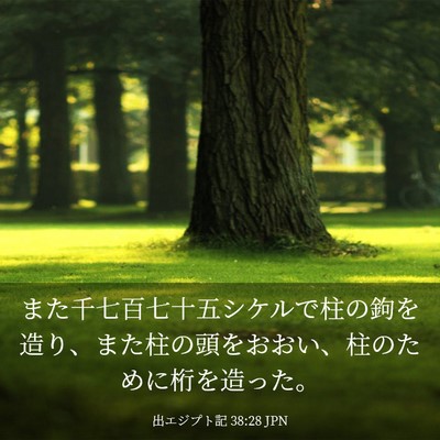 Picture 03 - 出エジプト記 38:28 JPN - また千七百七十五シケルで柱の鉤を - Bible Verse Picture