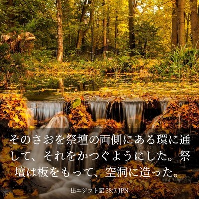 Picture 03 - 出エジプト記 38:7 JPN - そのさおを祭壇の両側にある環に通 - Bible Verse Picture