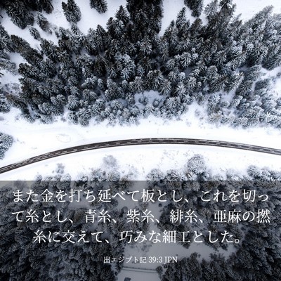 Picture 03 - 出エジプト記 39:3 JPN - また金を打ち延べて板とし、これを - Bible Verse Picture