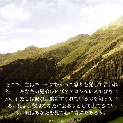 Picture 03 - 出エジプト記 4:14 JPN - そこで、主はモーセにむかって怒り - Bible Verse Picture
