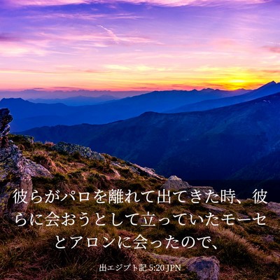 Picture 03 - 出エジプト記 5:20 JPN - 彼らがパロを離れて出てきた時、彼 - Bible Verse Picture