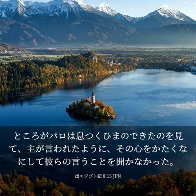 Picture 03 - 出エジプト記 8:15 JPN - ところがパロは息つくひまのできた - Bible Verse Picture