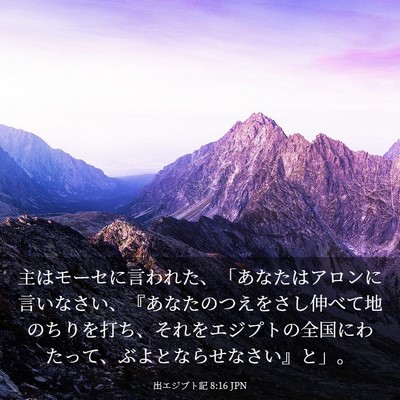 Picture 03 - 出エジプト記 8:16 JPN - 主はモーセに言われた、「あなたは - Bible Verse Picture