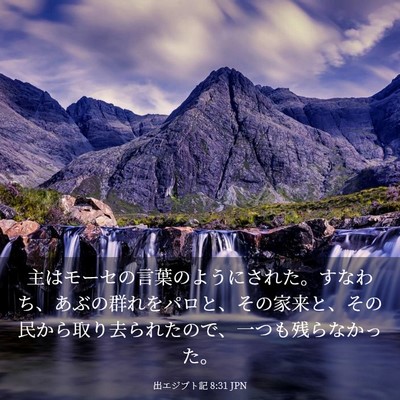 Picture 03 - 出エジプト記 8:31 JPN - 主はモーセの言葉のようにされた。 - Bible Verse Picture