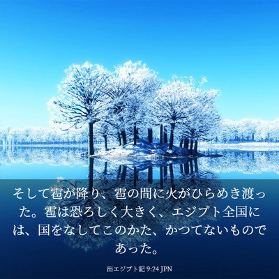 Picture 03 - 出エジプト記 9:24 JPN - そして雹が降り、雹の間に火がひら - Bible Verse Picture