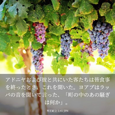Picture 03 - 列王紀上 1:41 JPN - アドニヤおよび彼と共にいた客たち - Bible Verse Picture