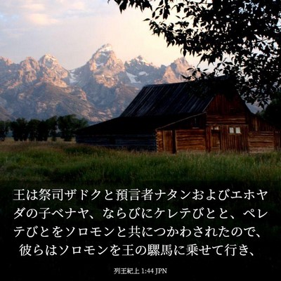 Picture 03 - 列王紀上 1:44 JPN - 王は祭司ザドクと預言者ナタンおよ - Bible Verse Picture
