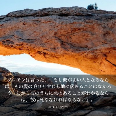 Picture 03 - 列王紀上 1:52 JPN - ソロモンは言った、「もし彼がよい - Bible Verse Picture