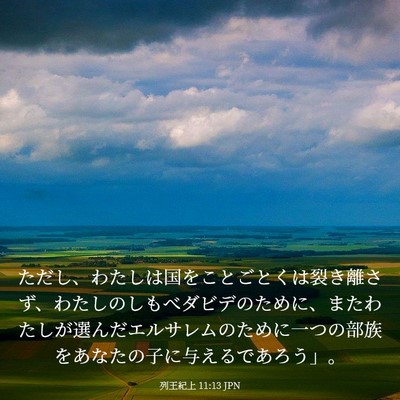 Picture 03 - 列王紀上 11:13 JPN - ただし、わたしは国をことごとくは - Bible Verse Picture