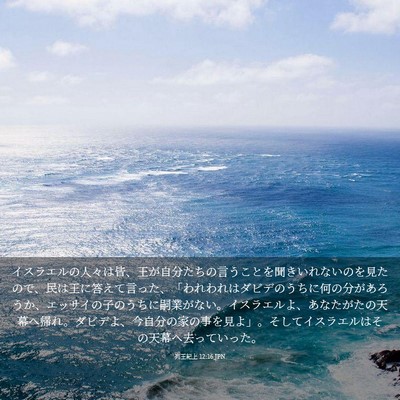 Picture 03 - 列王紀上 12:16 JPN - イスラエルの人々は皆、王が自分た - Bible Verse Picture