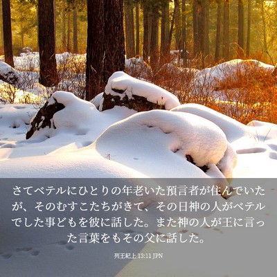 Picture 03 - 列王紀上 13:11 JPN - さてベテルにひとりの年老いた預言 - Bible Verse Picture