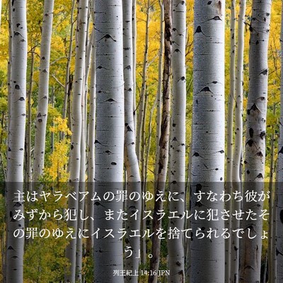 Picture 03 - 列王紀上 14:16 JPN - 主はヤラベアムの罪のゆえに、すな - Bible Verse Picture