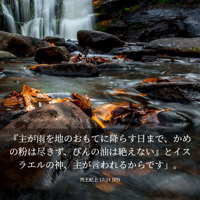 Picture 03 - 列王紀上 17:14 JPN - 『主が雨を地のおもてに降らす日ま - Bible Verse Picture