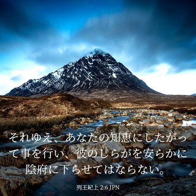 Picture 03 - 列王紀上 2:6 JPN - それゆえ、あなたの知恵にしたがっ - Bible Verse Picture