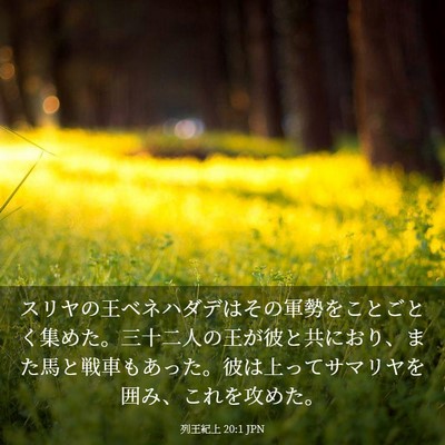 Picture 03 - 列王紀上 20:1 JPN - スリヤの王ベネハダデはその軍勢を - Bible Verse Picture