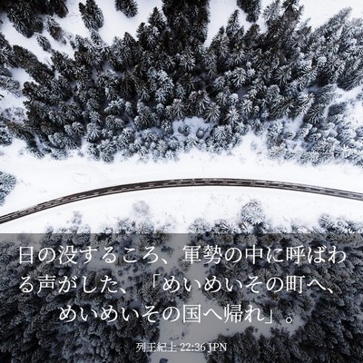 Picture 03 - 列王紀上 22:36 JPN - 日の没するころ、軍勢の中に呼ばわ - Bible Verse Picture
