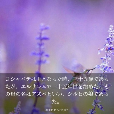 Picture 03 - 列王紀上 22:42 JPN - ヨシャパテは王となった時、三十五 - Bible Verse Picture