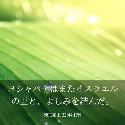 Picture 03 - 列王紀上 22:44 JPN - ヨシャパテはまたイスラエルの王と - Bible Verse Picture