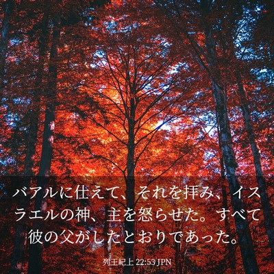 Picture 03 - 列王紀上 22:53 JPN - バアルに仕えて、それを拝み、イス - Bible Verse Picture