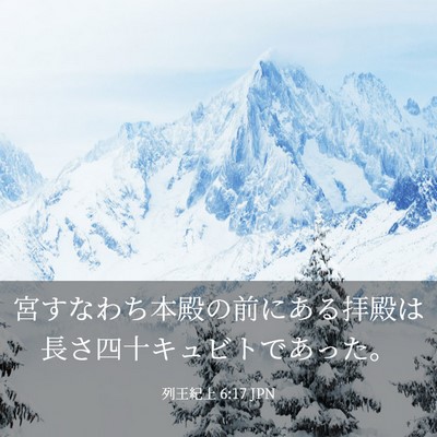 Picture 03 - 列王紀上 6:17 JPN - 宮すなわち本殿の前にある拝殿は長 - Bible Verse Picture